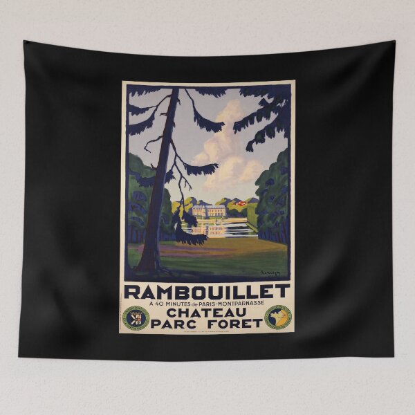 Item preview, retro rambouillet chateau parc foret vintage reclame designed and sold by CorasPosters.