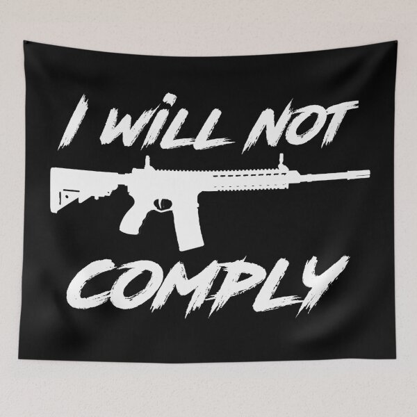 Item preview, I Will Not Comply AR-15 (Guns, 2nd Amendment) - White Graphics designed and sold by BattleMtnArmory.