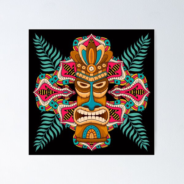 Item preview, Mosaic Mandala Polynesian Tiki Head designed and sold by SloganExpress.