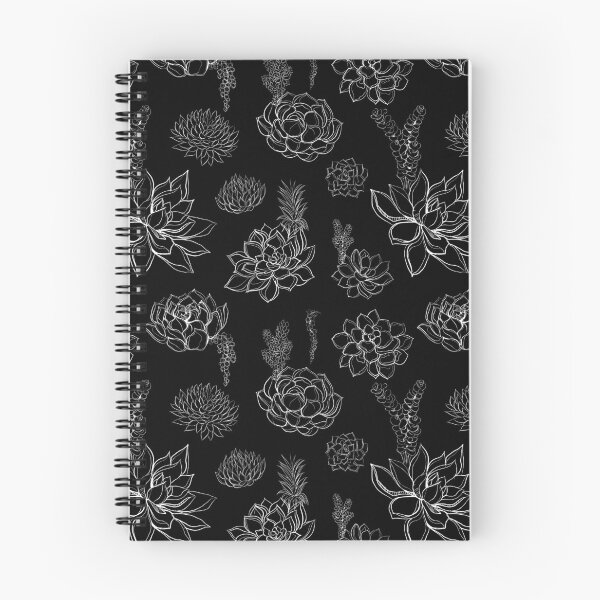 Item preview, White on Black Succulent Pattern designed and sold by adortopia.