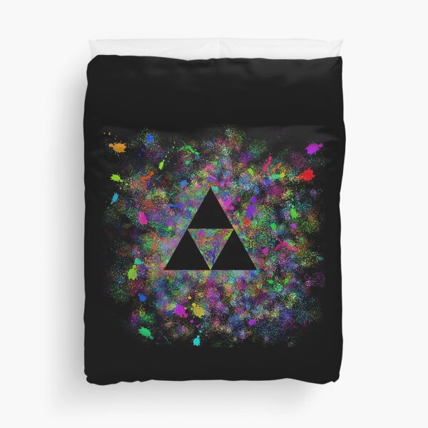 Paint splatter triforce Duvet Cover