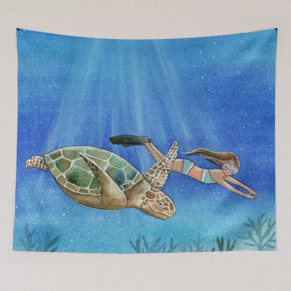 Item preview, Girl and turtle designed and sold by Tina van Dijk.