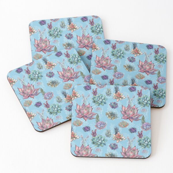 Item preview, Watercolor Echeveria Pattern designed and sold by adortopia.