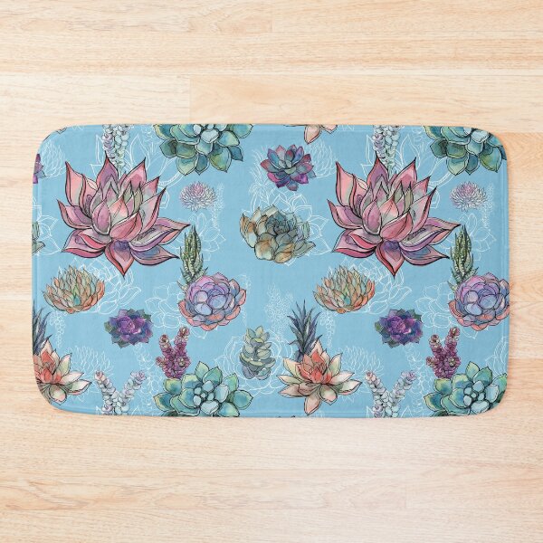 Item preview, Watercolor Echeveria Pattern designed and sold by adortopia.