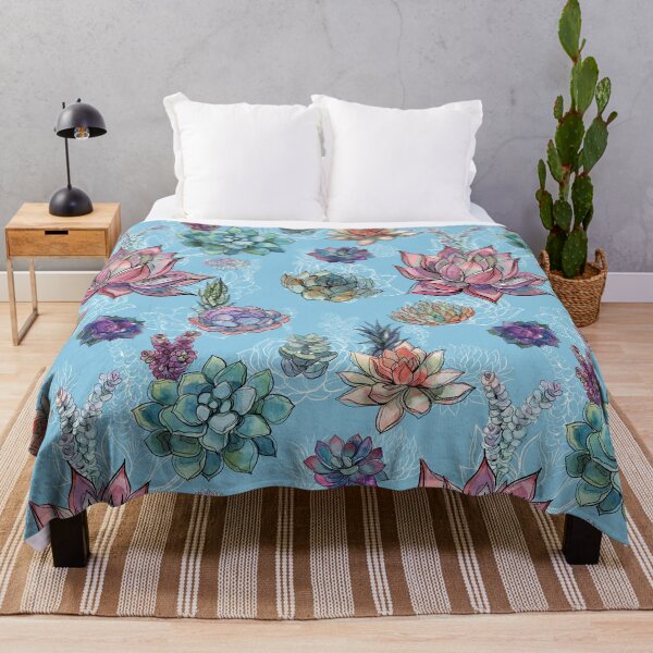 Item preview, Watercolor Echeveria Pattern designed and sold by adortopia.