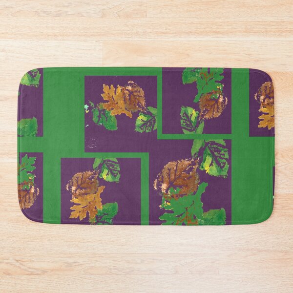 Item preview, Leaf Painting in Acrylic, Thanksgiving, digital emerald green background designed and sold by djrunnels.
