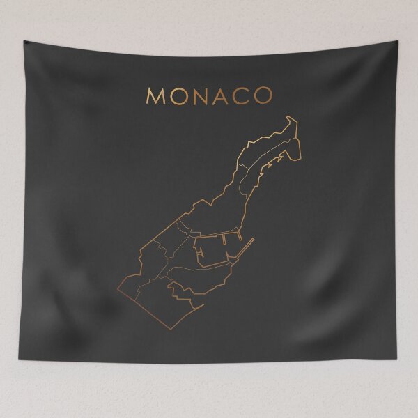 Item preview, Monaco Gold Outline Map with State Boundaries designed and sold by Alo.