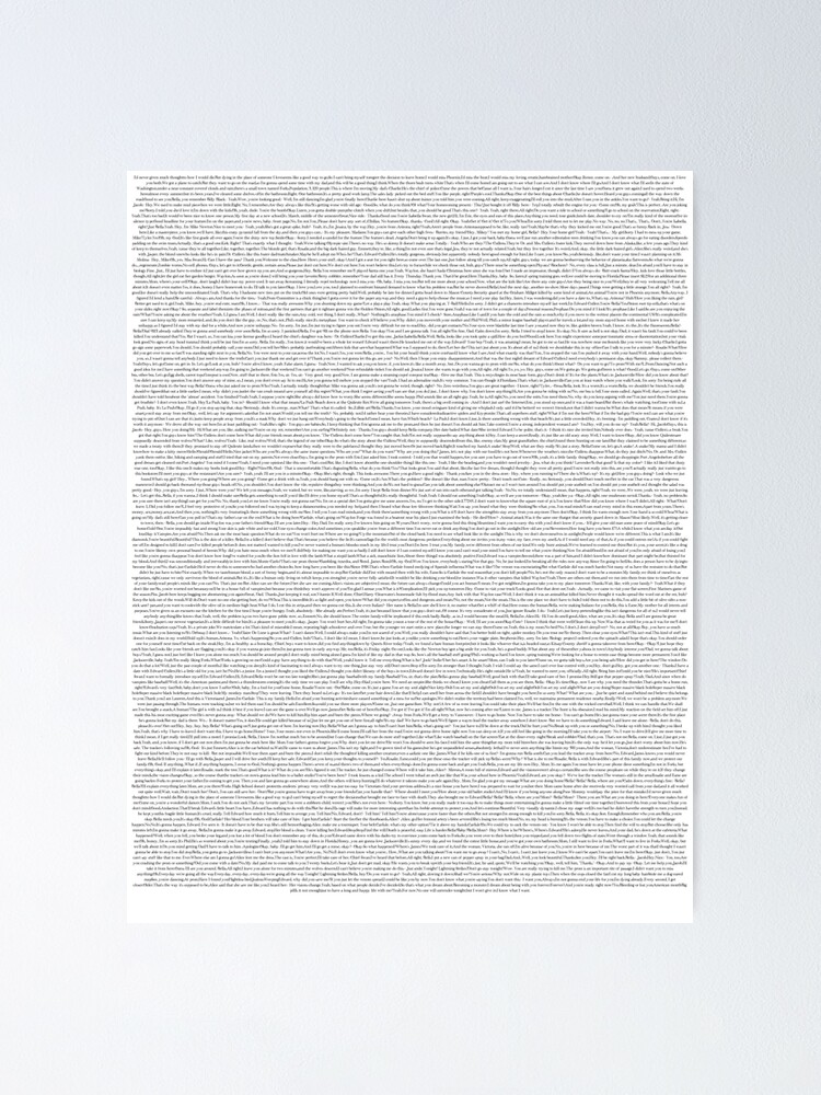 Alternate view of Twilight Movie Script in the Twilight Font Poster