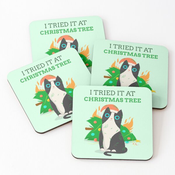 Item preview, I Tried it At Christmas Tree, Funny Cat burned out the Christmas tree without any regret designed and sold by arrowroses.