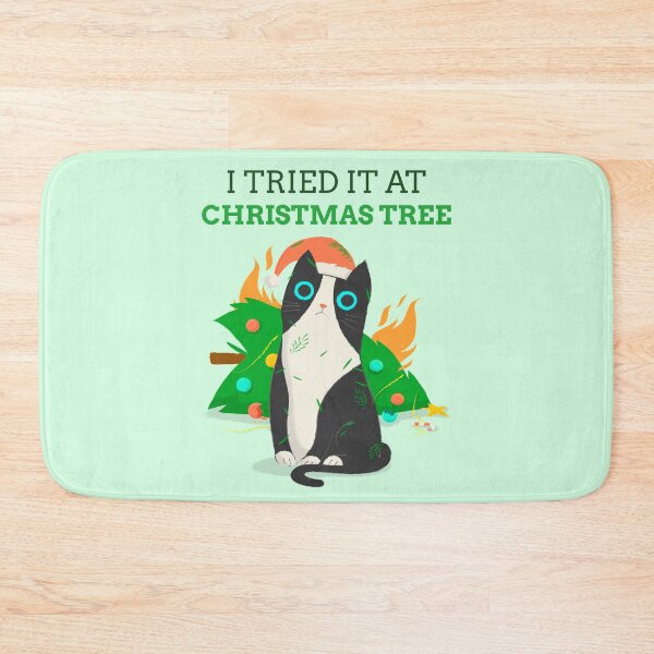 Item preview, I Tried it At Christmas Tree, Funny Cat burned out the Christmas tree without any regret designed and sold by arrowroses.