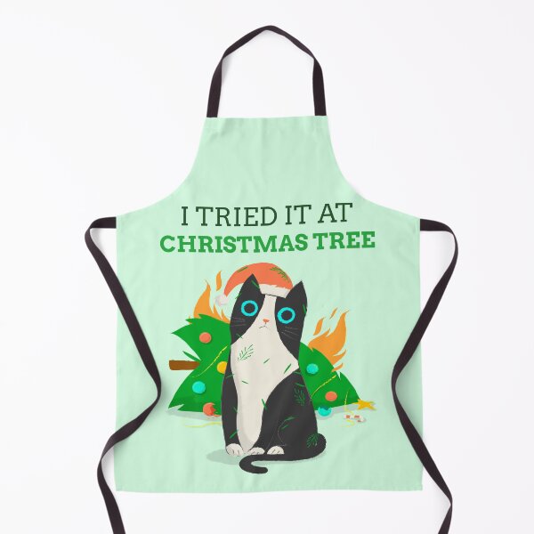 Item preview, I Tried it At Christmas Tree, Funny Cat burned out the Christmas tree without any regret designed and sold by arrowroses.