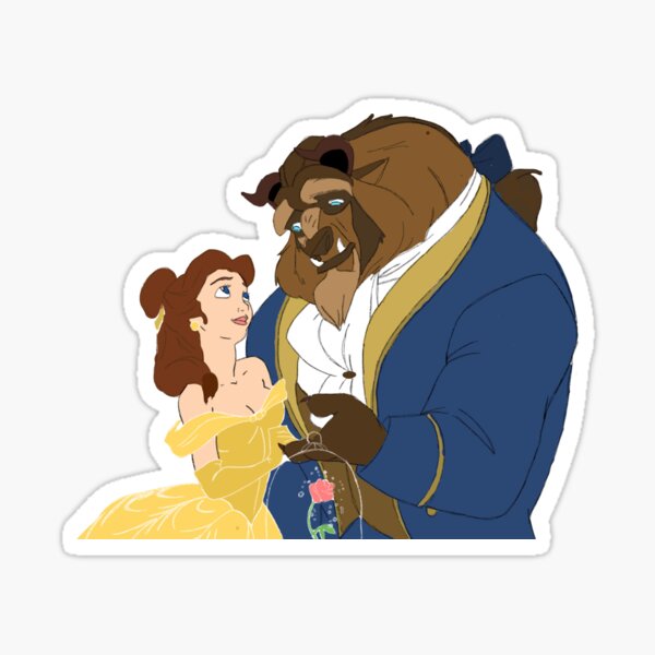 Beauty and the Beast Sticker for Sale by HanneBradley