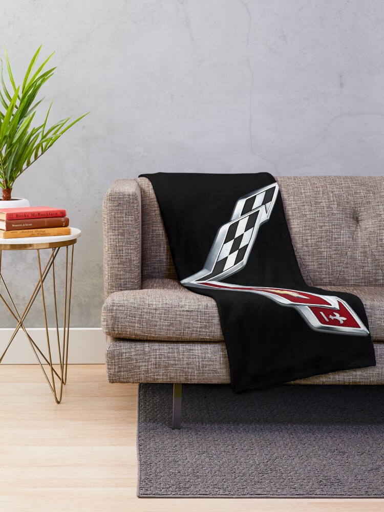 Alternate view of Corvette emblem C7 Throw Blanket