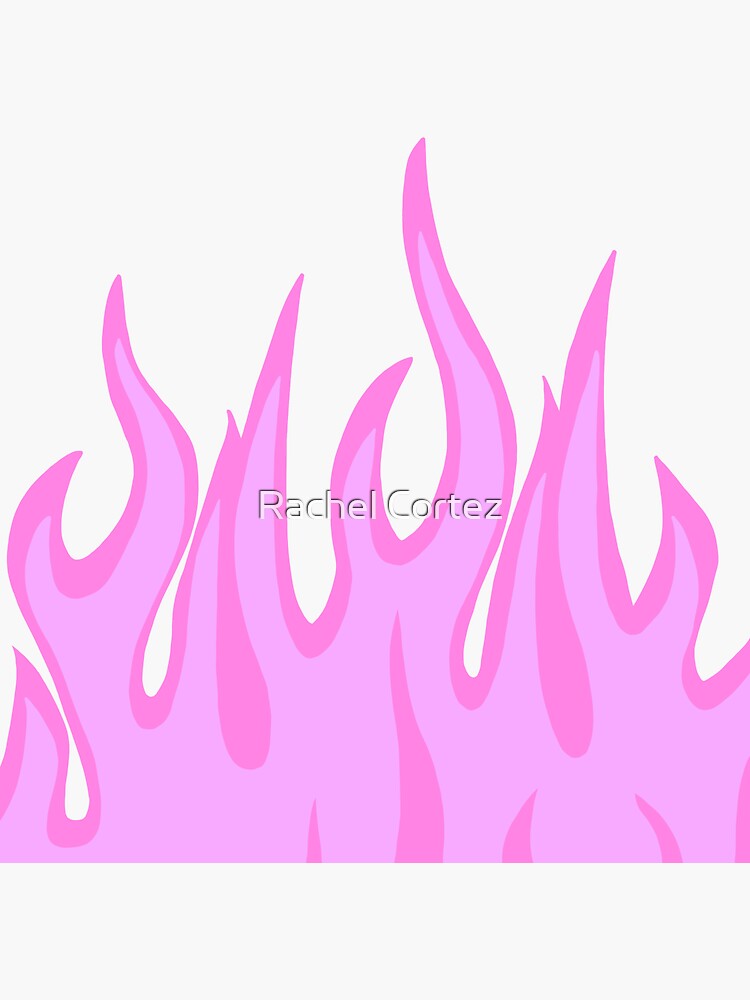 "pink flames" Sticker for Sale by rachcort Redbubble