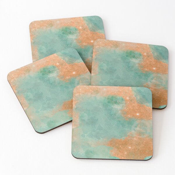 Item preview, Copper and Teal Glitter Abstract Design designed and sold by TheJoyfulLilyCo.