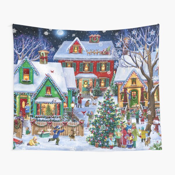 Item preview, Colorful Winter Houses designed and sold by Halcyon-Studio.