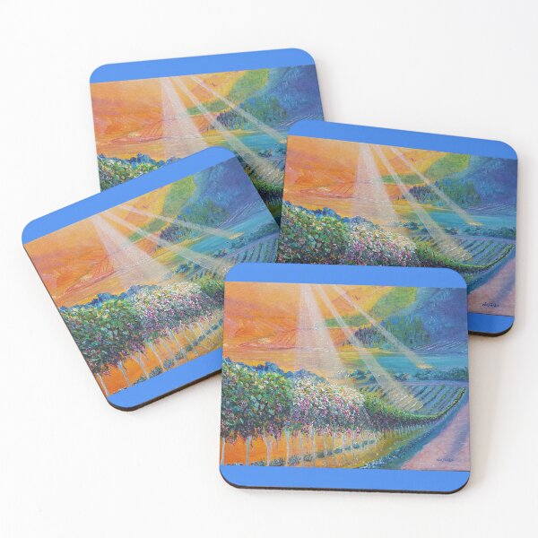 Item preview, Colourful Sunlight Vineyard Painting designed and sold by ArtDesignsByNat.