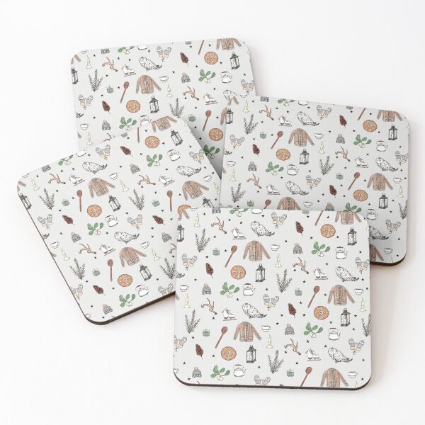 Item preview, Cozy Cozy Pattern (snow background)  designed and sold by Jordyn St. John.