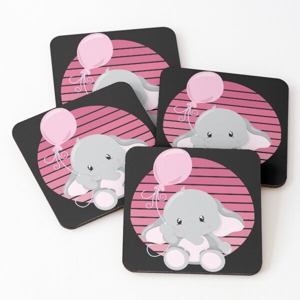 Item preview, Pink Sunset with cute elephant designed and sold by Meaningfully.
