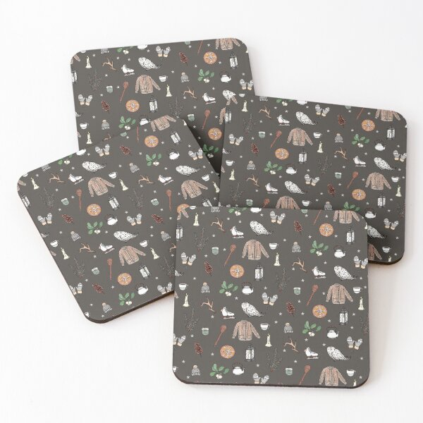 Item preview, Cozy Cozy Pattern (espresso background) designed and sold by Jordyn St. John.