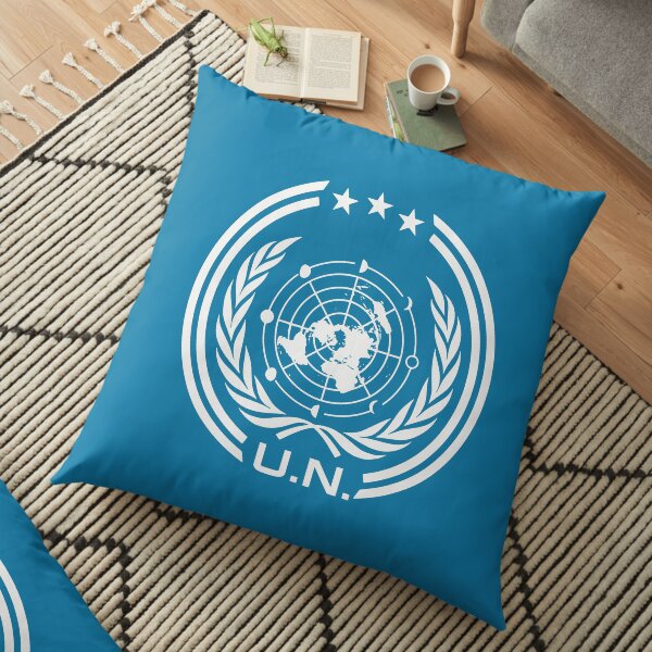 Le signe du logo UNN Expanse Earth Coussin de sol
