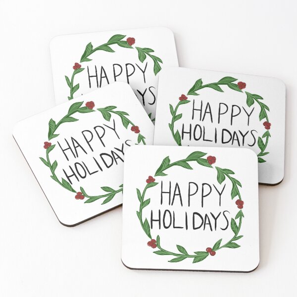 Item preview, Happy Holidays Holly Wreath designed and sold by gianna intrieri.