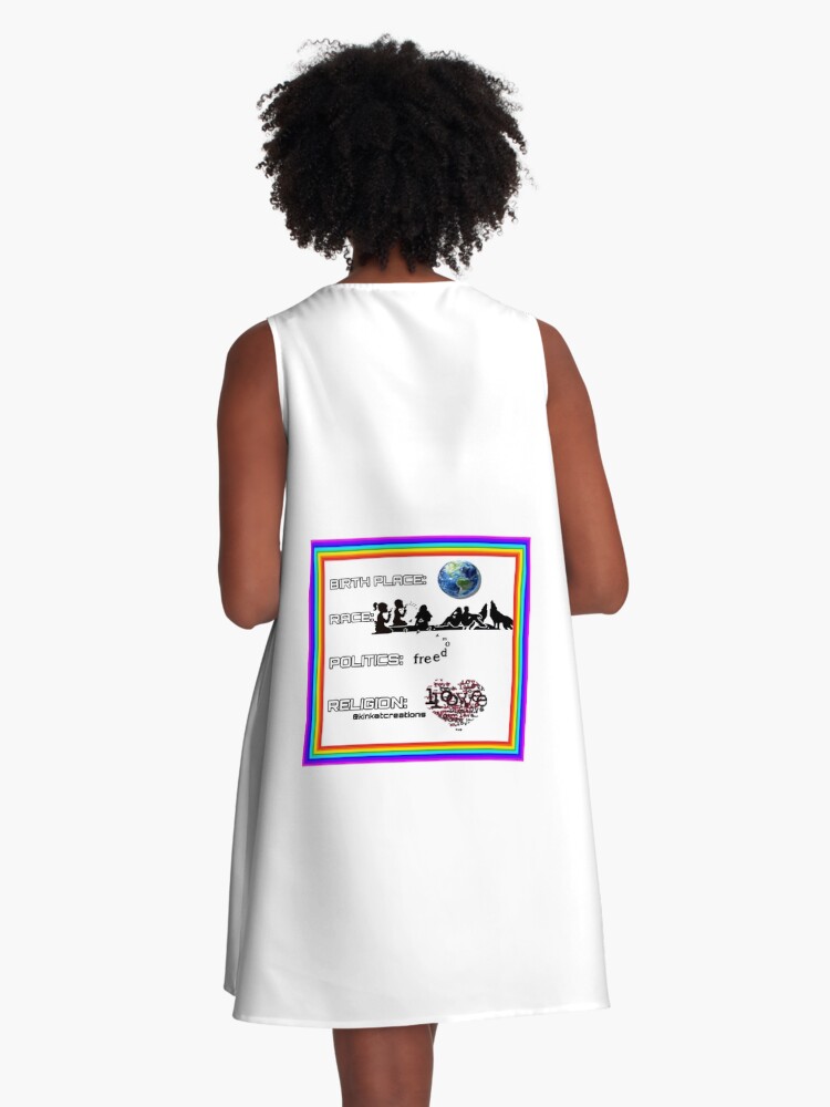 Thumbnail 3 of 4, A-Line Dress, BPRPR Rainbow Square designed and sold by kinkatstyle.
