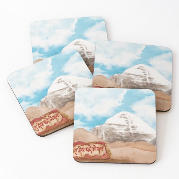 Item preview, Watercolor Illustration of Mount Kailash in Tibet under the blue sky designed and sold by iswenyi.