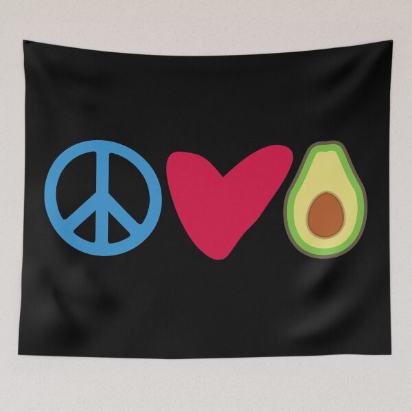 Artikelvorschau, Frieden, Liebe, Avocado – Geschenk für Avocado-Liebhaber entworfen und verkauft von VintageMashup.