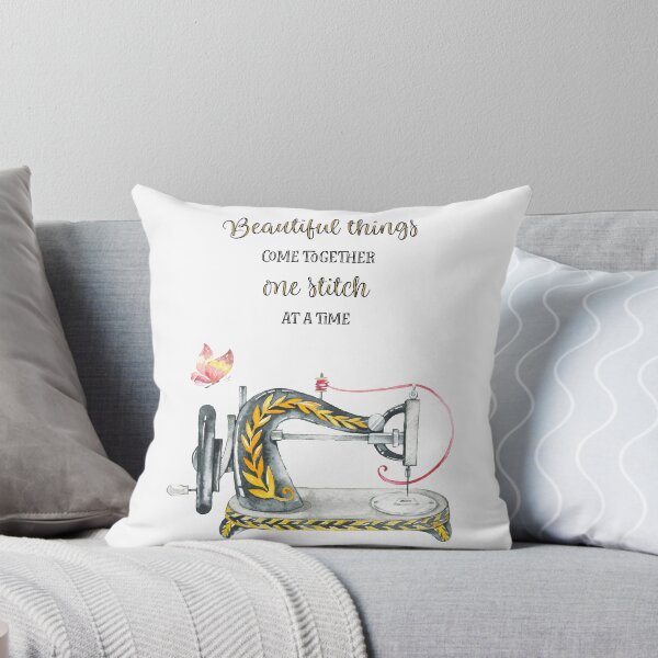 Item preview, One stitch at a time - inspirational quote with antique sewing machine designed and sold by SouthernSassArt.