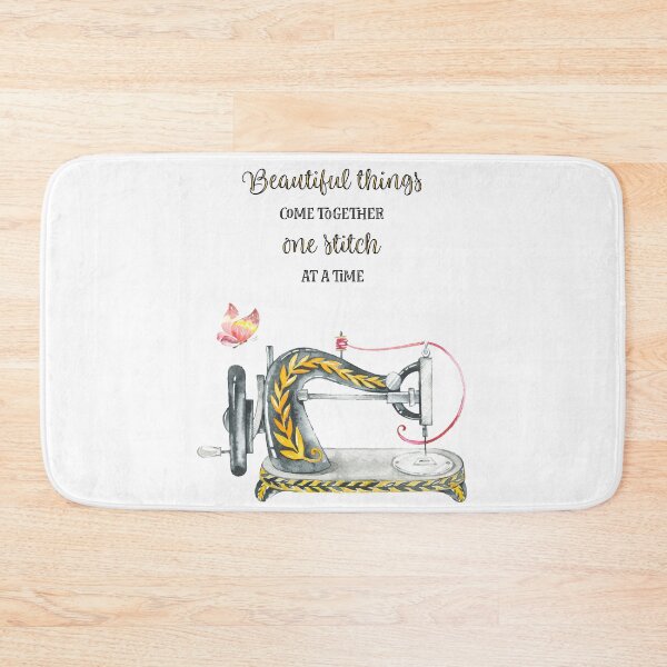 Item preview, One stitch at a time - inspirational quote with antique sewing machine designed and sold by SouthernSassArt.