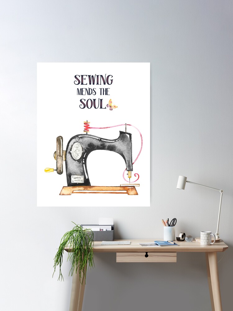 Sewing Machine Seamstress Button Needle Pin Wall Art Canvas Painting Nordic  Poster And Prints Wall Picture