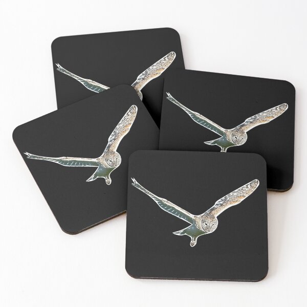 Item preview, Barn Owl Flying White Alternate Print designed and sold by designsasstultd.