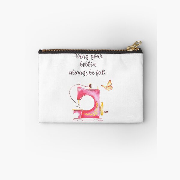 Item preview, May your bobbin always be full - Inspirational quote with a vintage sewing machine designed and sold by SouthernSassArt.