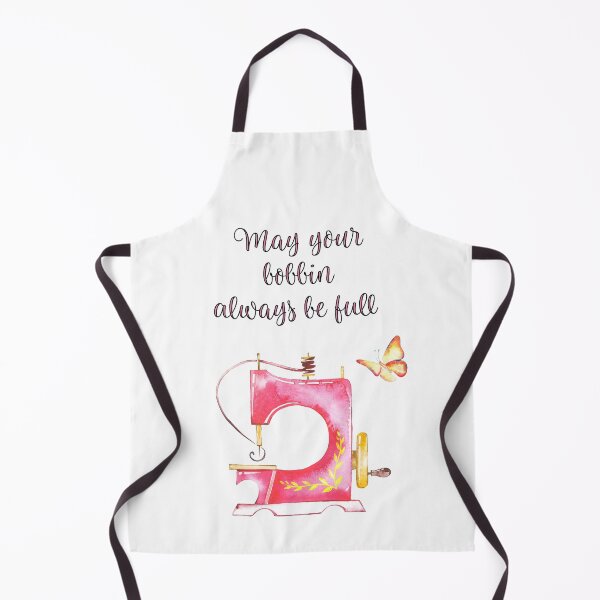 Item preview, May your bobbin always be full - Inspirational quote with a vintage sewing machine designed and sold by SouthernSassArt.