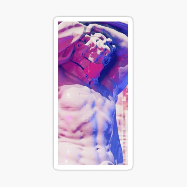 Masked Atlas Vaporwave Sticker