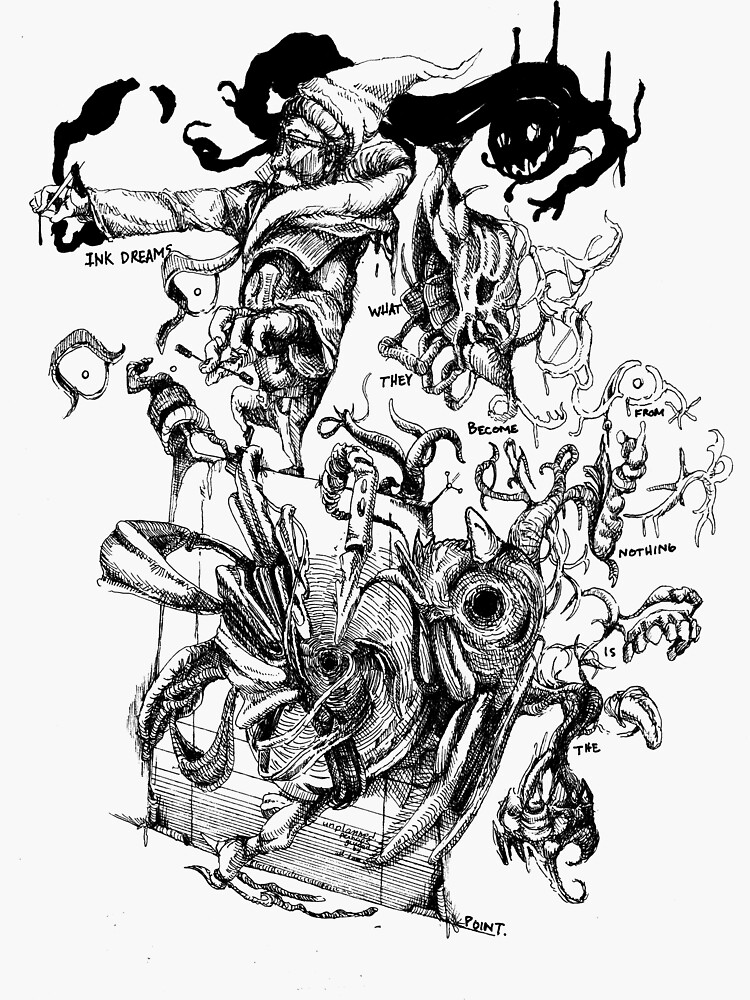 "Ink Dreams" Sticker for Sale by Mebsatir Redbubble