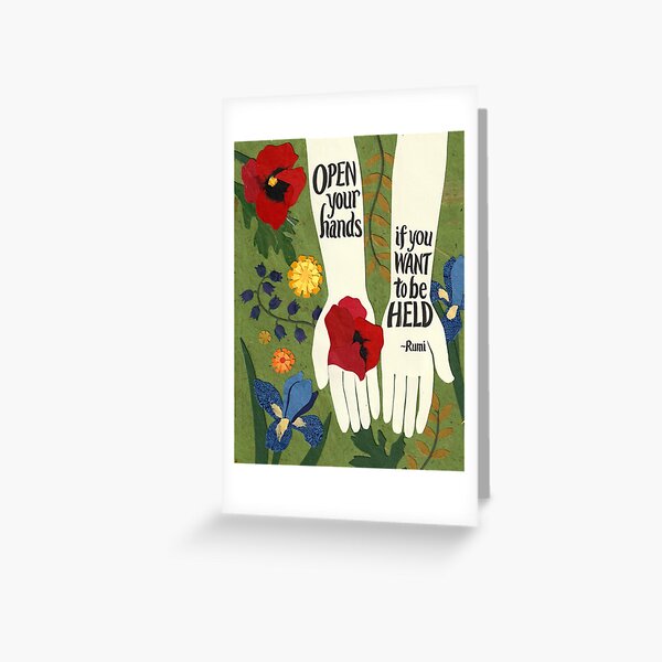 Open Your Hands, Rumi in the Garden Greeting Card