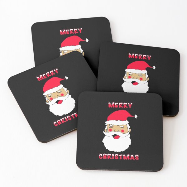 Item preview, Cute Happy Santa Merry Christmas black designed and sold by oxoxoxo.