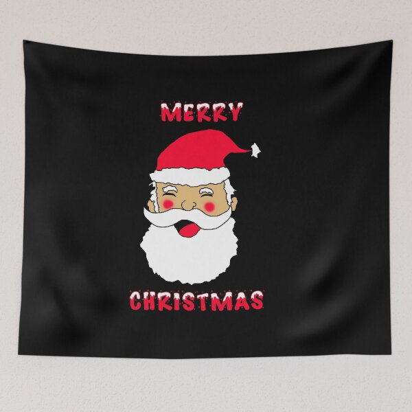 Item preview, Cute Happy Santa Merry Christmas black designed and sold by oxoxoxo.