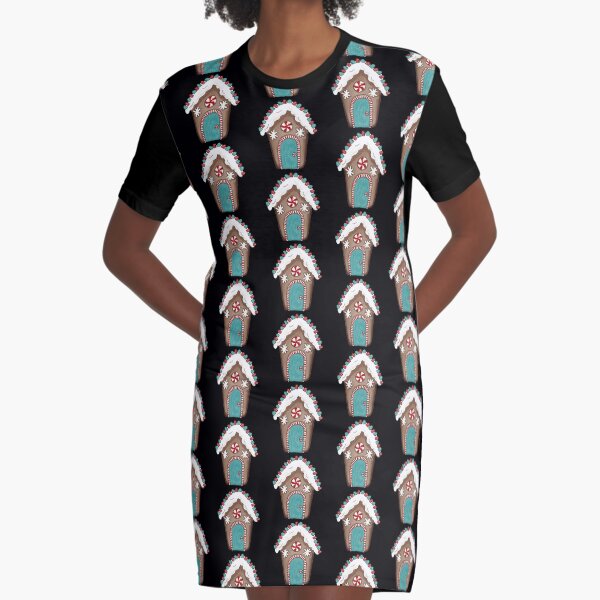Gumdrop gingerbread house peppermint door Graphic T-Shirt Dress