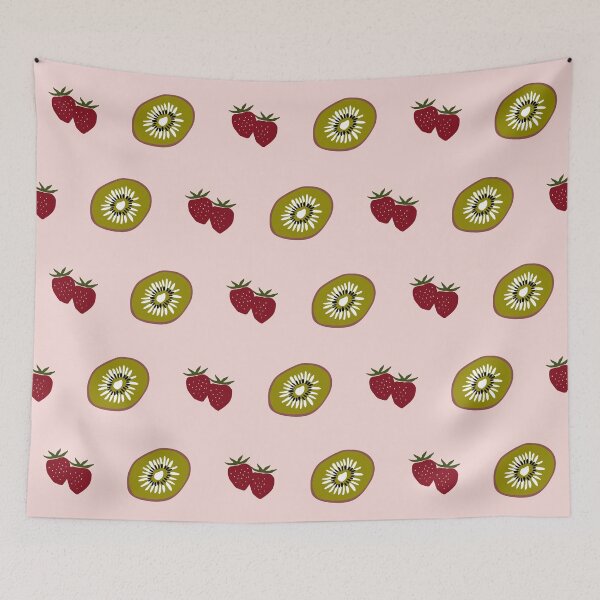 Item preview, Cute Strawberry and Kiwi Fruit Pattern Design designed and sold by designbycheyney.