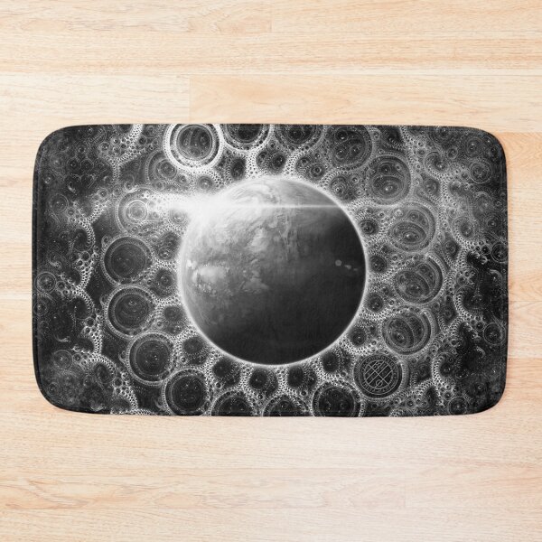 Item preview, Psychedelic Black and White Fractal Mandala of Kepler-62e (w Deep Dreams) designed and sold by San Jaya Prime.
