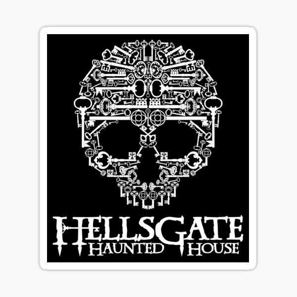 HellsGate Haunted House Skeleton Key Skull Sticker