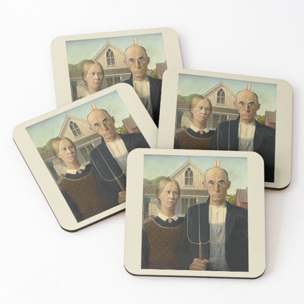 Item preview, American Gothic with Bunny Ears designed and sold by GloopTrekker.
