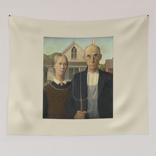 Item preview, American Gothic with Bunny Ears designed and sold by GloopTrekker.