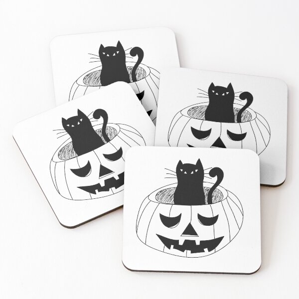 Item preview, Cat in a Pumpkin designed and sold by hollybraniganart.