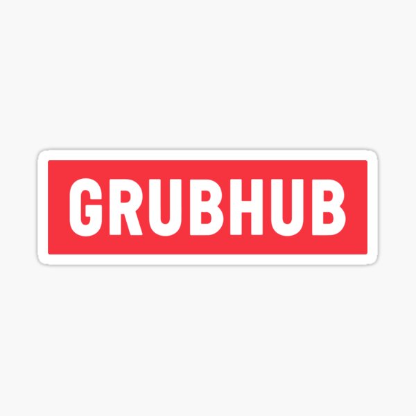 Grubhub Reversed Brick Classic Delivery Logo Red Grubhub Unofficial Uniform Sticker