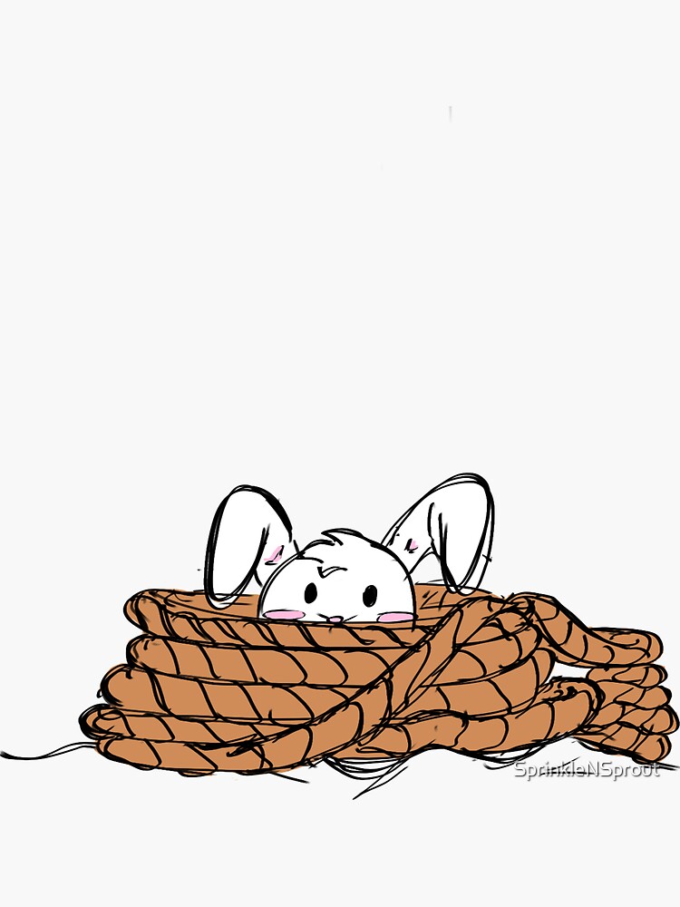 "Rope Bunny" Sticker by SprinkleNSprout Redbubble