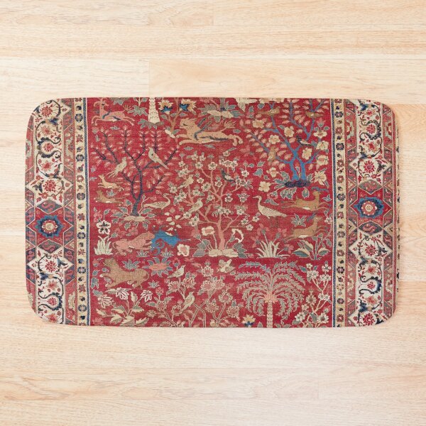 Item preview, Carpet with Palm Trees, Ibexes, and Birds Print designed and sold by Vicky Brago-Mitchell®.